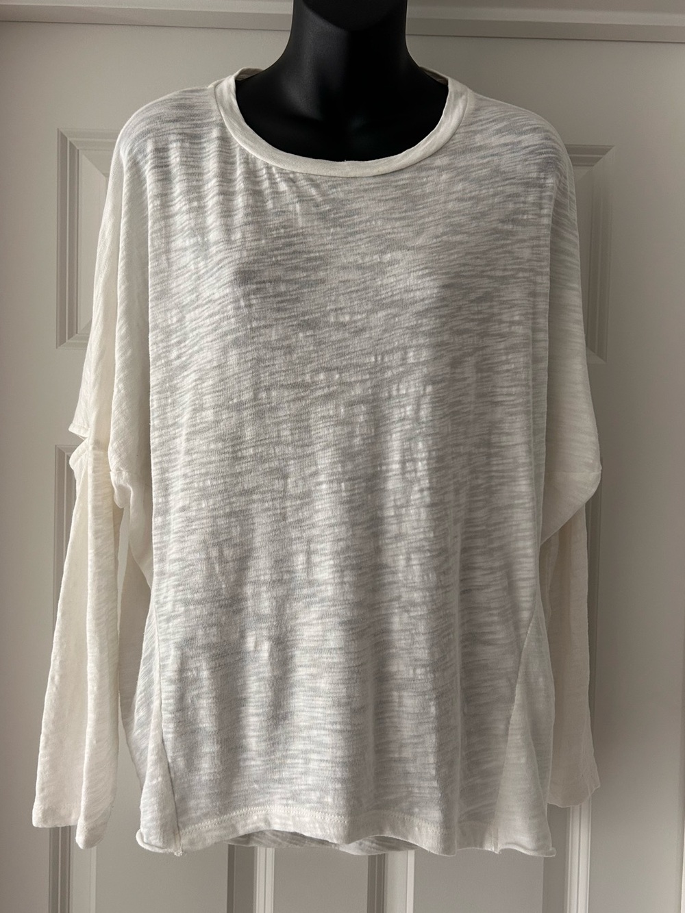 All Saints White Semi-Sheer Long Sleeve Tee